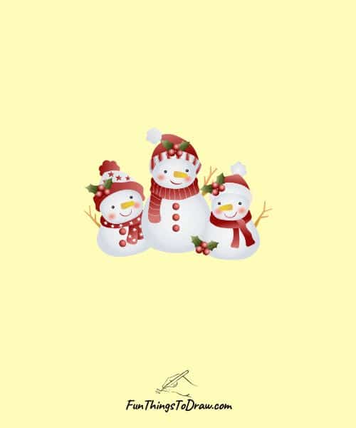 Snowman Family Drawing