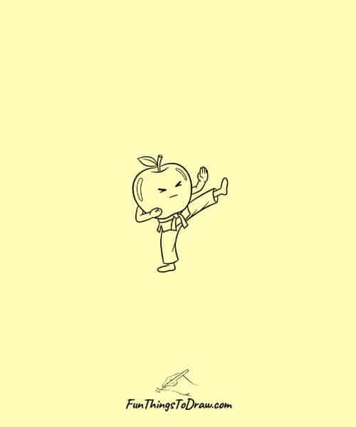 Apple Practicing Karate