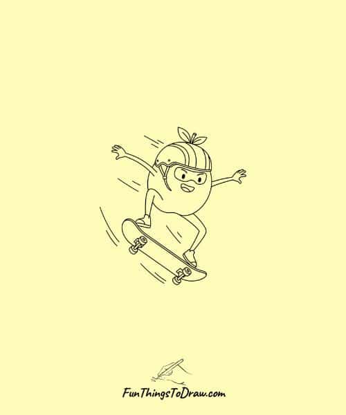 Apple Skateboarding drawing