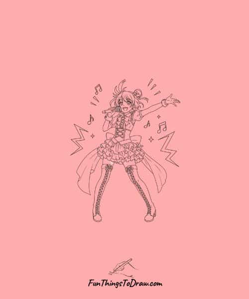 Pop Star Idol Singer (Anime Girl Drawing)
