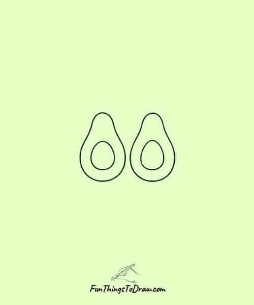 Easy avocado drawing