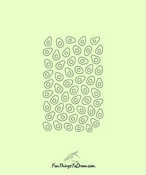 Doodle Style Avocado Pattern