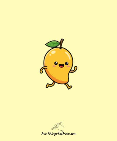 Drawing of Cute Cartoon Mango