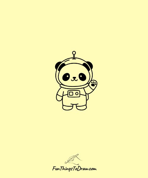 Drawing of Panda Astronaut