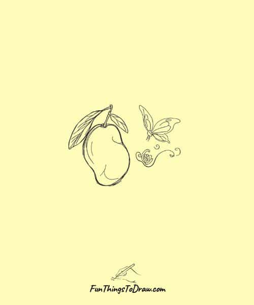 Mango with butterfly