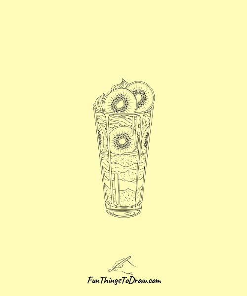 Kiwi Dessert Tower Drawing