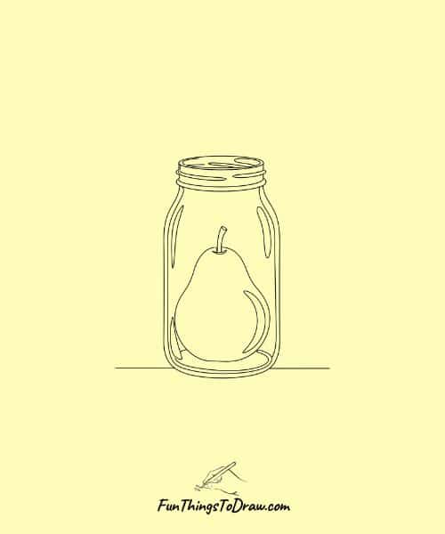 Pear in a Glass Jar Drawing