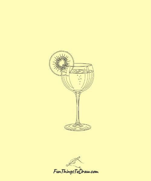 Cool drawing of Kiwi Cocktail Garnish
