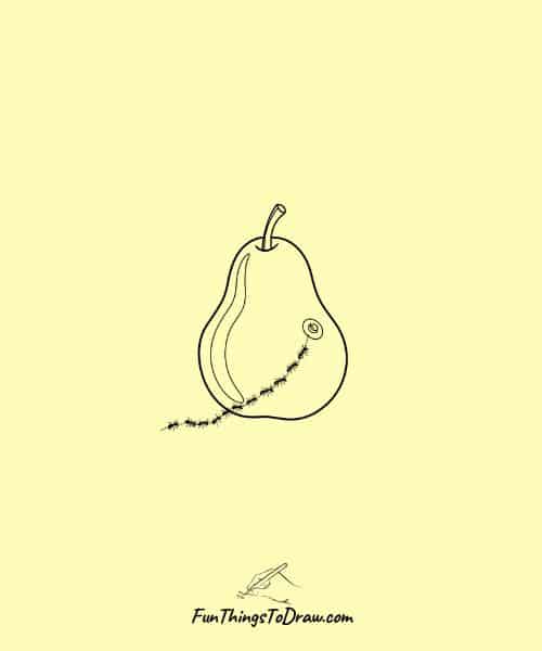 Pear with Ants Drawing