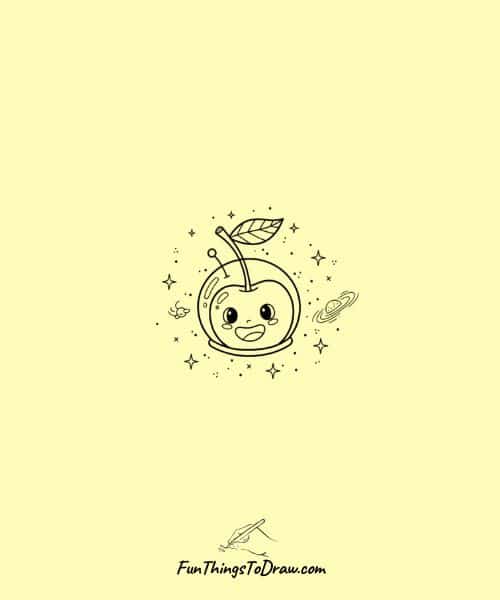 Cherry Astronaut Drawing Idea