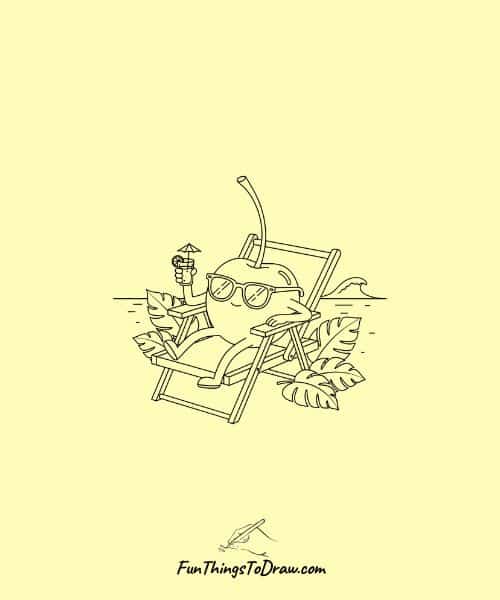 Cool sketch of cherry enjoying