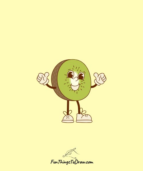 Cute cartoon style doodle of kiwi fruit