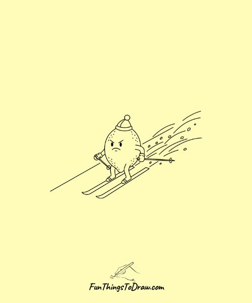 Lemon Skiing drawing