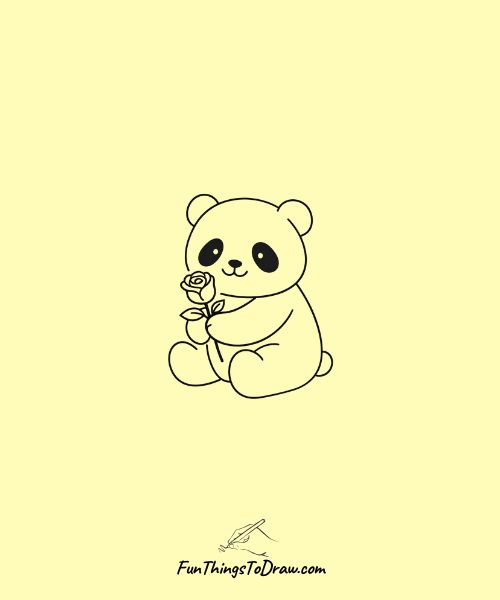 Panda with a Rose