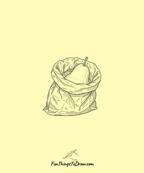 Pear in a Paper Bag Drawing