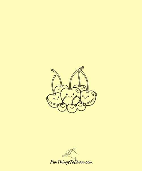 Cute cherry drawing