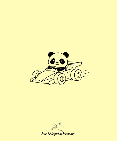 Panda Race Car Driver