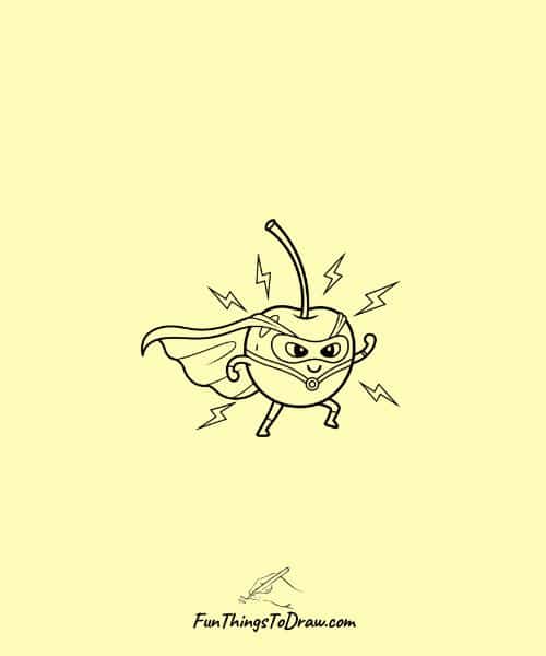 Superhero Cherry Drawing Easy