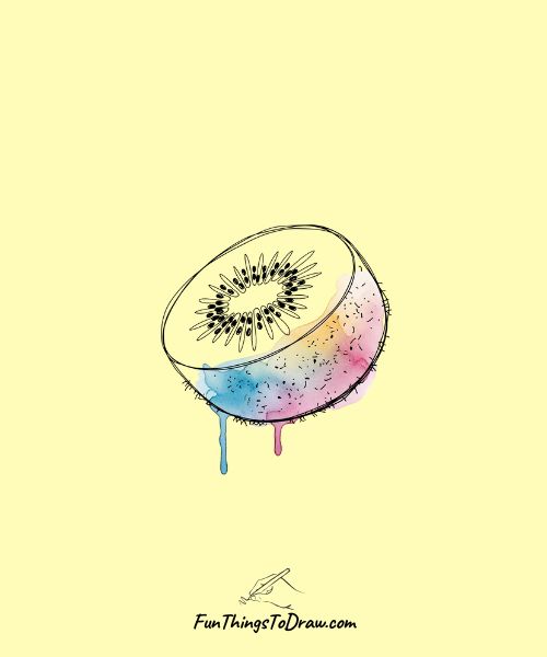 Watercolor Kiwi Splash