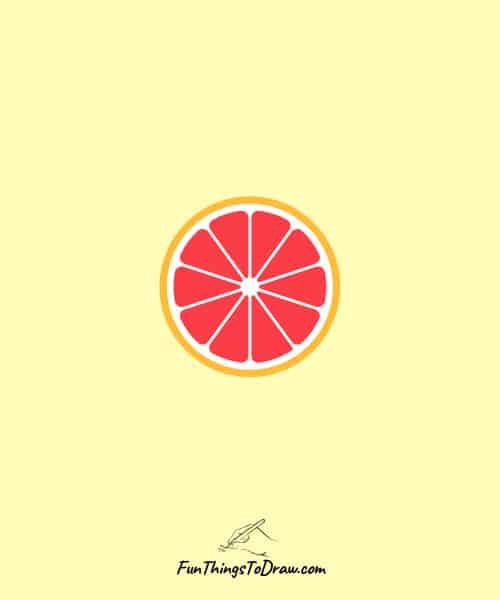 Drawing of Halved Grapefruit Cross-Section
