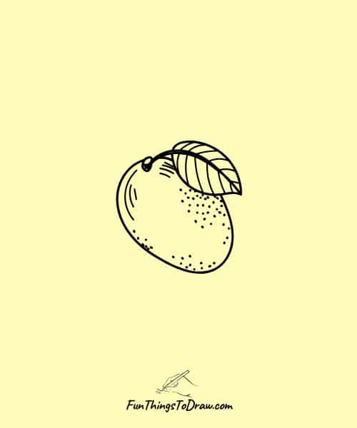Easy drawing of mango with Leaf
