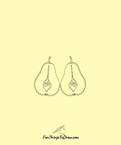 Drawing of Pear Halves