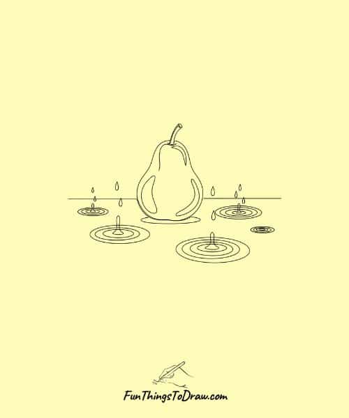 Pear in the Rain Drawing