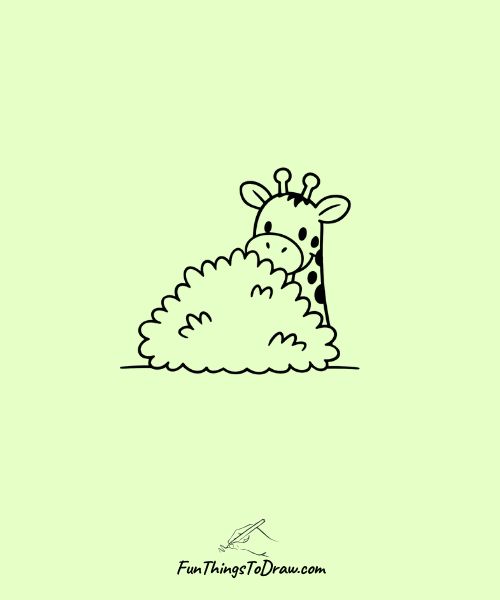 Giraffe playing hide-and-seek