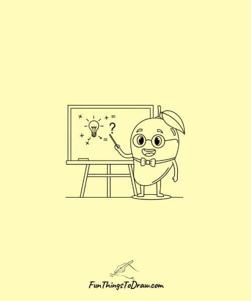 Mango as teacher drawing idea