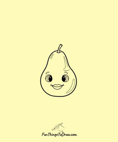 Cute sketch of Pear with a Face