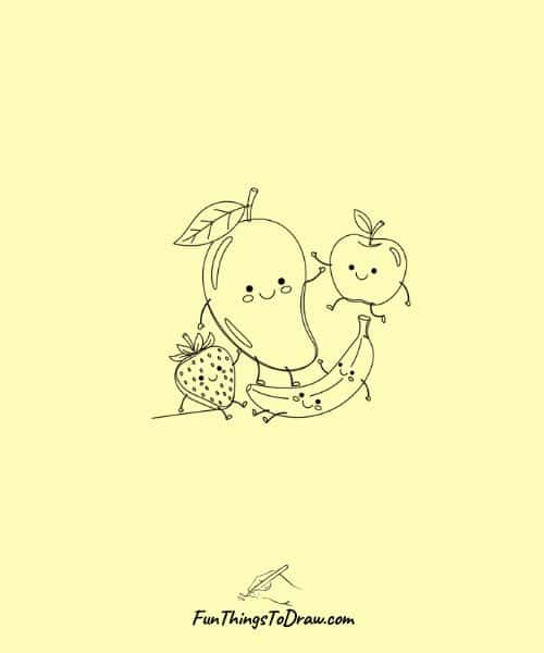 Mango playing with friend sketch