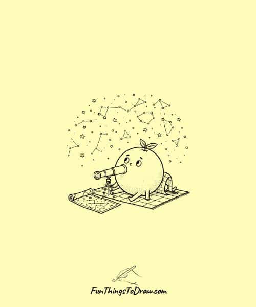 Grapefruit Character Stargazing