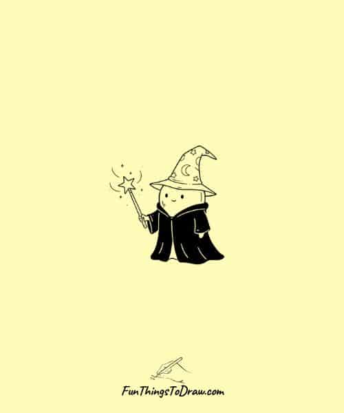 Wizard Cherry Wand Drawing