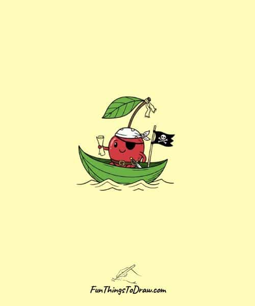 Beautiful drawing of Pirate Cherry Ship