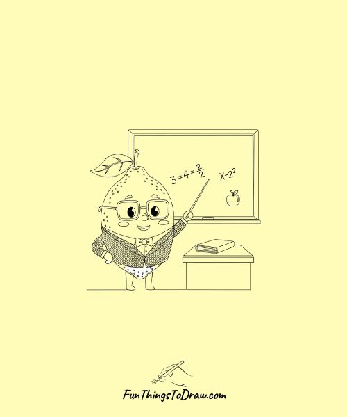 Drawing of lemon as a teacher