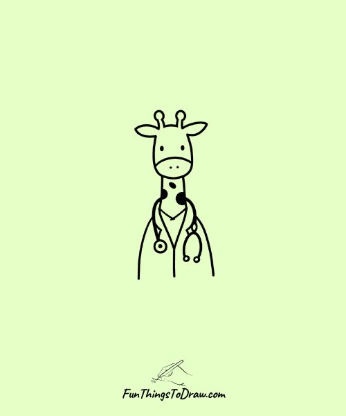 Giraffe as a doctor with a stethoscope