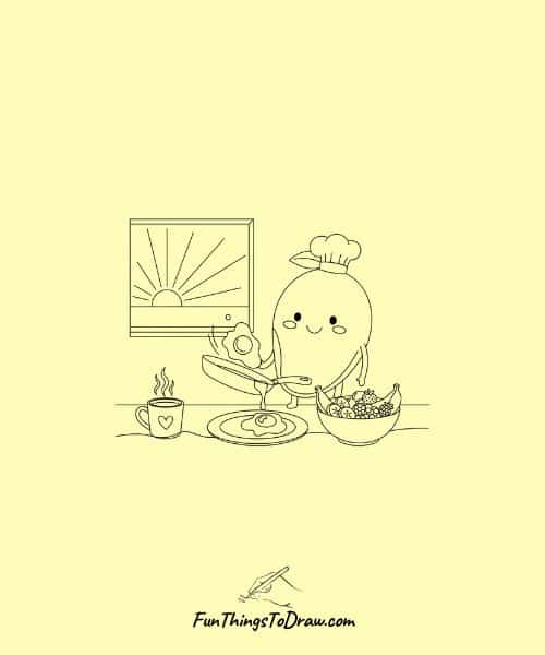 Mango eating breakfast