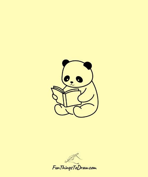 Panda Reading Sketch