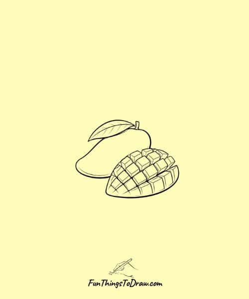 Sliced Mango Drawing