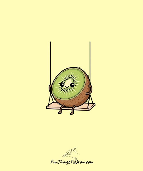 Kiwi fruit sitting on swing