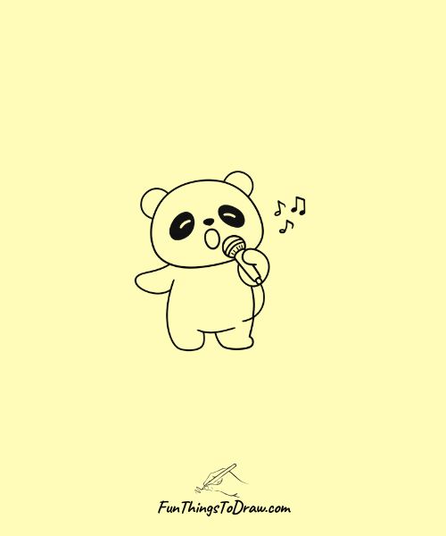 Drawing of Panda Singer