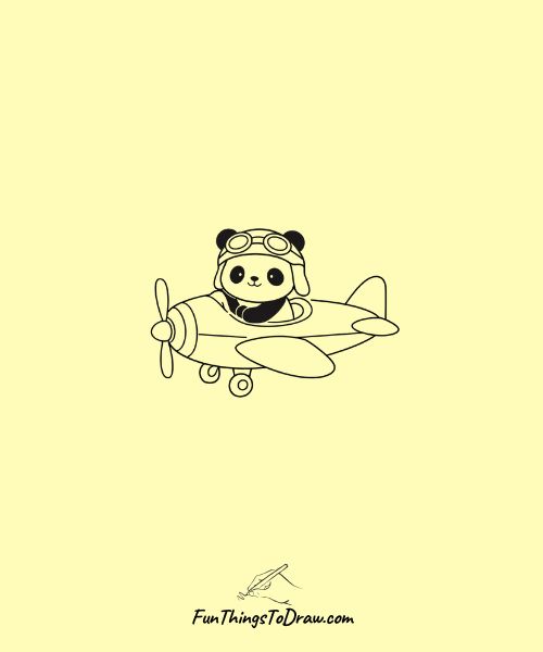 Panda Pilot Drawing Idea