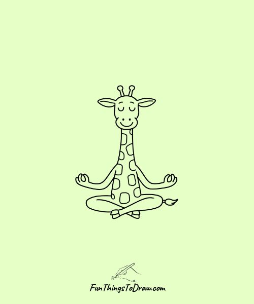Giraffe meditating peacefully