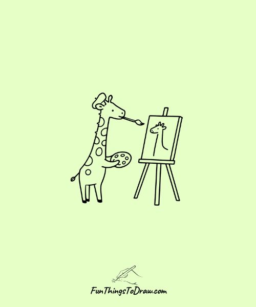 Easy giraffe drawing idea