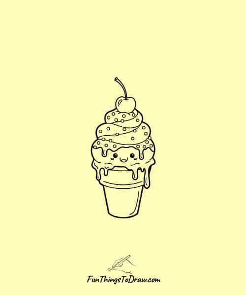 Sketch of Cherry Ice Cream Topping