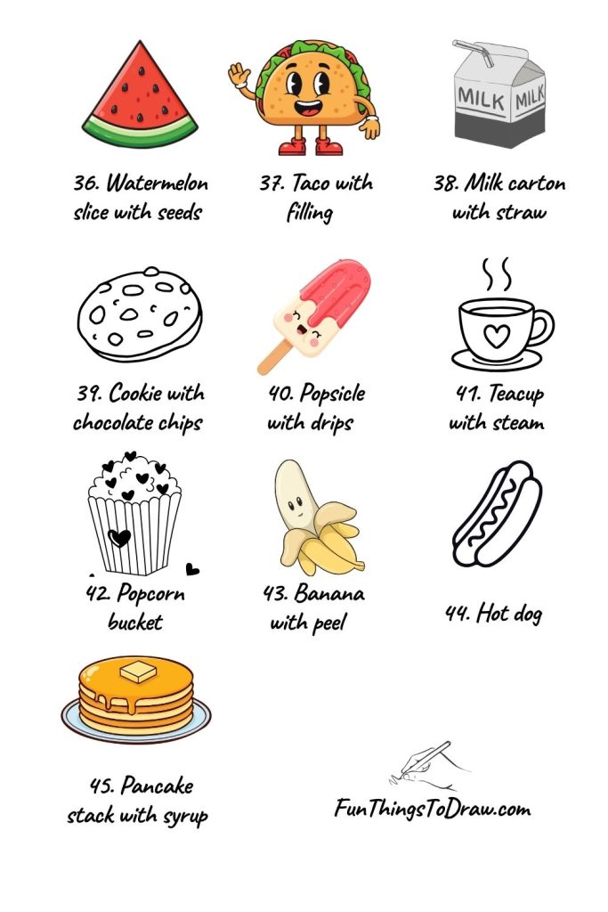 Foods and Drinks Doodle