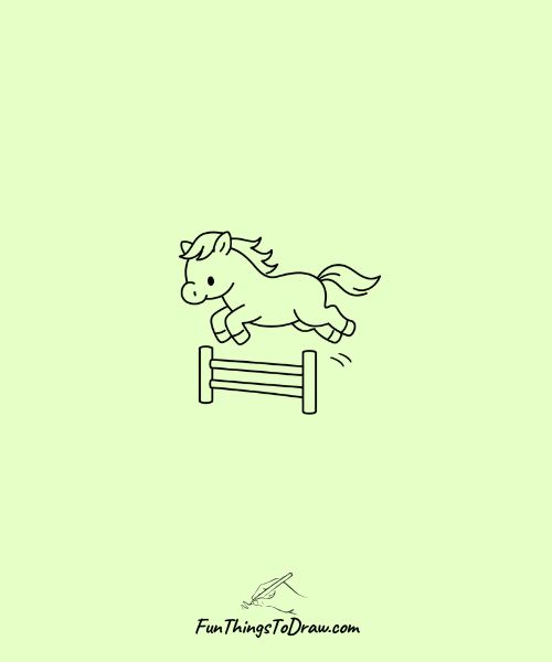 Horse jumping over a fence
