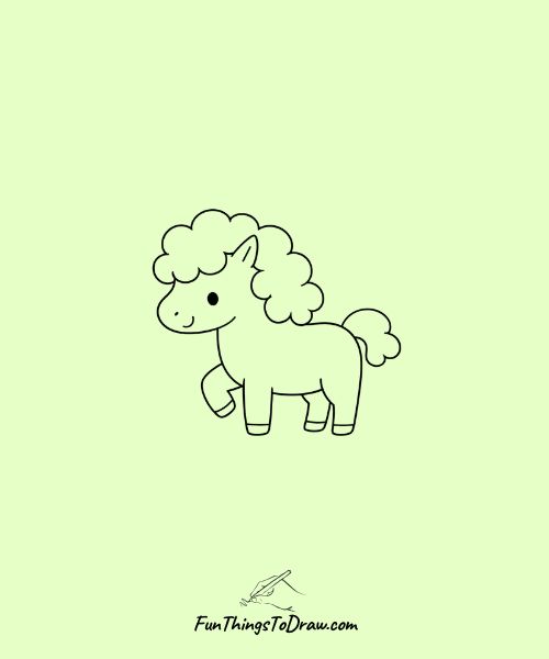 Horse with a fluffy cloud mane