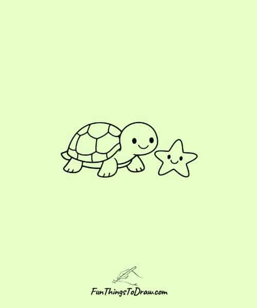 Turtle with a Starfish Friend