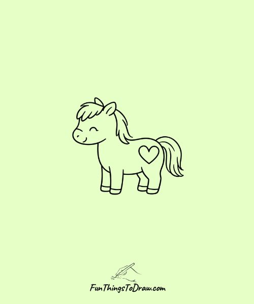 Adorable drawing of horse